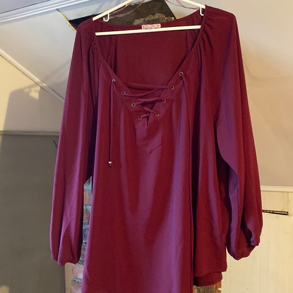 free 2 luv Tops - free 2 luv burgundy shirt